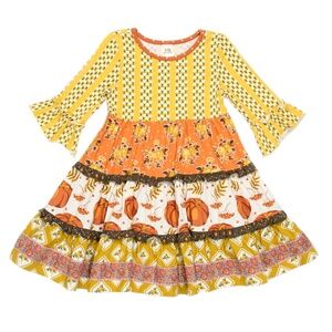 VGUC Girls WildFlowers Wild Flowers Pumpkin Dress Size 6